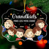 Life Is Better With Grandkids - Family Personalized Custom Ornament - Acrylic Benelux Shaped - Christmas Gift For Grandma