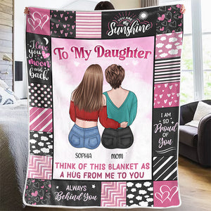A Mother's Treasure Is Her Daughter - Family Personalized Custom Blanket - Christmas Gift From Mom