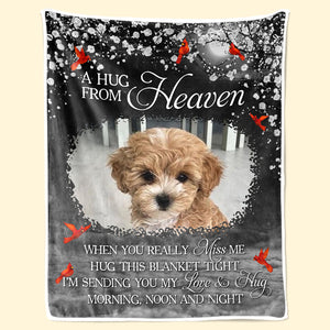 Custom Photo Our Love And Hugs - Memorial Personalized Custom Blanket - Sympathy Gift For Pet Owners, Pet Lovers