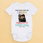 Custom Photo First Father's Day Gifts for Dad - Personalized Baby Onesies