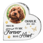 Custom Photo Forever In My Heart - Memorial Personalized Custom Heart Shaped Acrylic Plaque - Sympathy Gift, Gift For Pet Owners, Pet Lovers