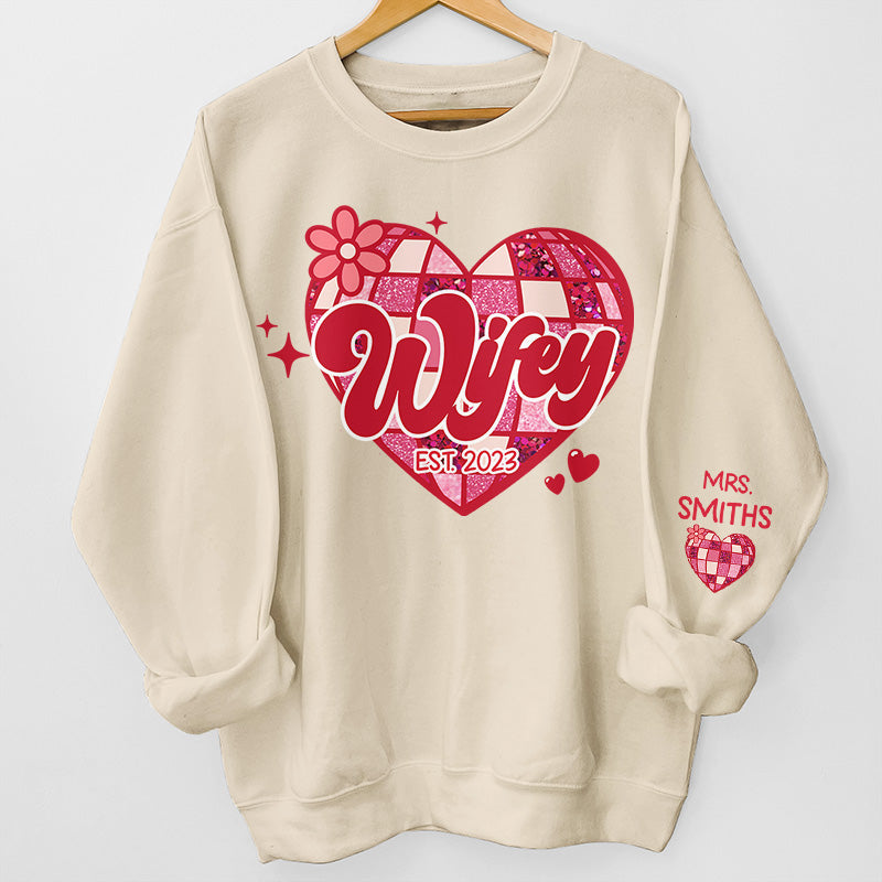 Où qu'elle soit, c'est là que se trouve ma maison - Sweat-shirt unisexe personnalisé pour couple avec motif sur la manche - Cadeau pour mari et femme, anniversaire