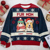 Merry Christmas, Fur Mom Fur Dad - Personalized Custom Unisex Ugly Christmas Sweatshirt, Wool Sweatshirt, All-Over-Print Sweatshirt - Gift For Pet Lovers, Christmas Gift