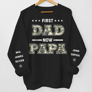 Special Feeling To Become A Papa - Family Personalized Custom Unisex Sweatshirt With Design On Sleeve - Gift For Dad, Grandpa