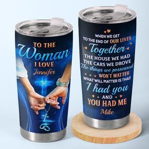 Get To The End Of Our Lives Together - Couple Personalized Custom Tumbler - Gift For Husband Wife, Anniversary