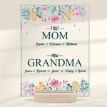 Custom Name First Mom Now Grandma Gift for Grandma - Personalized Acrylic Plaque