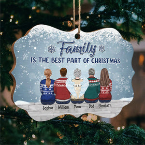 Family Is The Best Part Of Christmas - Family Personalized Custom Ornament - Wood Benelux Shaped - Christmas Gift For Family Members