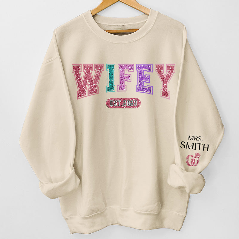 I Need You Like A Heart Needs A Beat - Couple Personalized Custom Unisex Sweatshirt With Design On Sleeve - Gift For Husband Wife, Anniversary