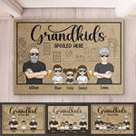Welcome To Our Home, Grandkids Spoiled Here - Family Personalized Custom Decorative Mat - Gift For Grandma, Grandpa