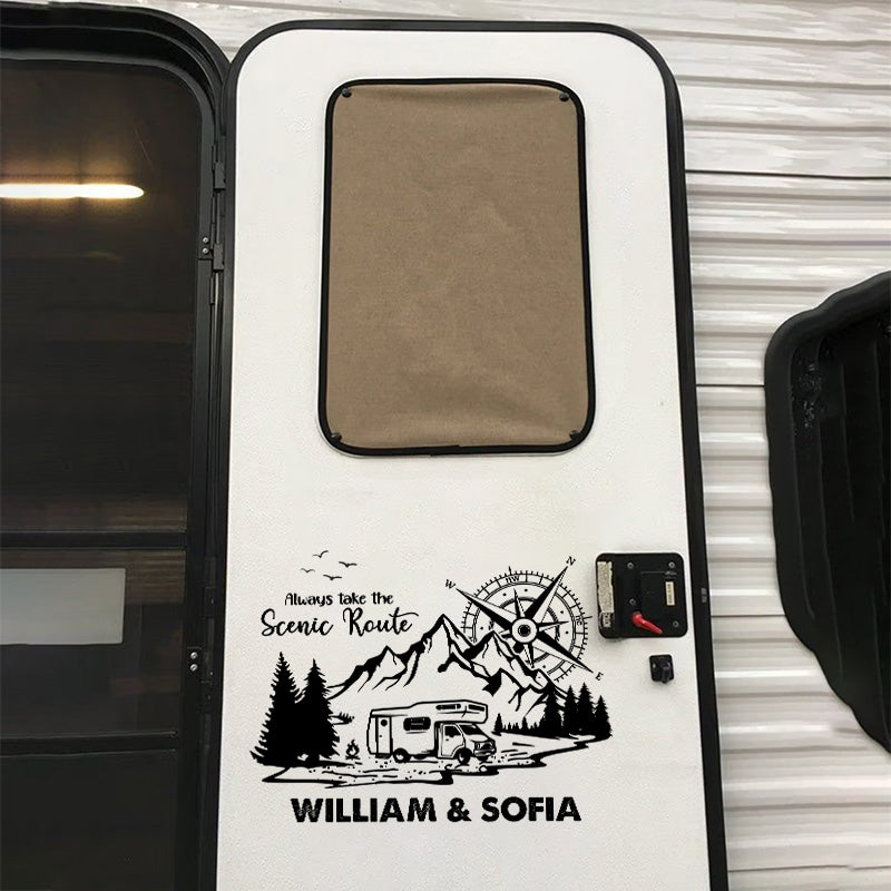 Home Is Where We Park It - Camping Personalized Custom RV Decal - Gift For Husband Wife, Camping Lovers