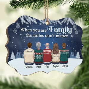 The Miles Don't Matter - Family Personalized Custom Ornament - Wood Benelux Shaped - Christmas Gift For Family Members