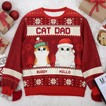 Custom Name Christmas Cat Dad Gifts for Men - Personalized Sweatshirt