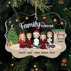 Family Forever - Family Personalized Custom Ornament - Acrylic Benelux Shaped - Christmas Gift For Family Members