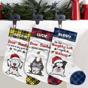 I'm On The Naughty List - Cat & Dog Personalized Custom Christmas Stocking - Christmas Gift For Pet Owners, Pet Lovers