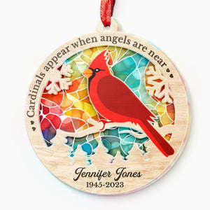 Always On Our Minds, Forever In Our Hearts - Memorial Personalized Custom Suncatcher Ornament - Acrylic Round Shaped - Sympathy Gift For Family Members