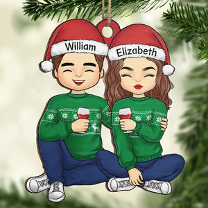 Joyeux Noël ! Décoration personnalisée pour couple – Bois et acrylique – Cadeau de Noël pour mari et femme, anniversaire