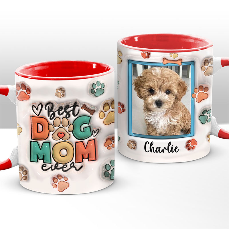 Happy Mother's Day Best Dog Mom, Personalized Accent Mugs