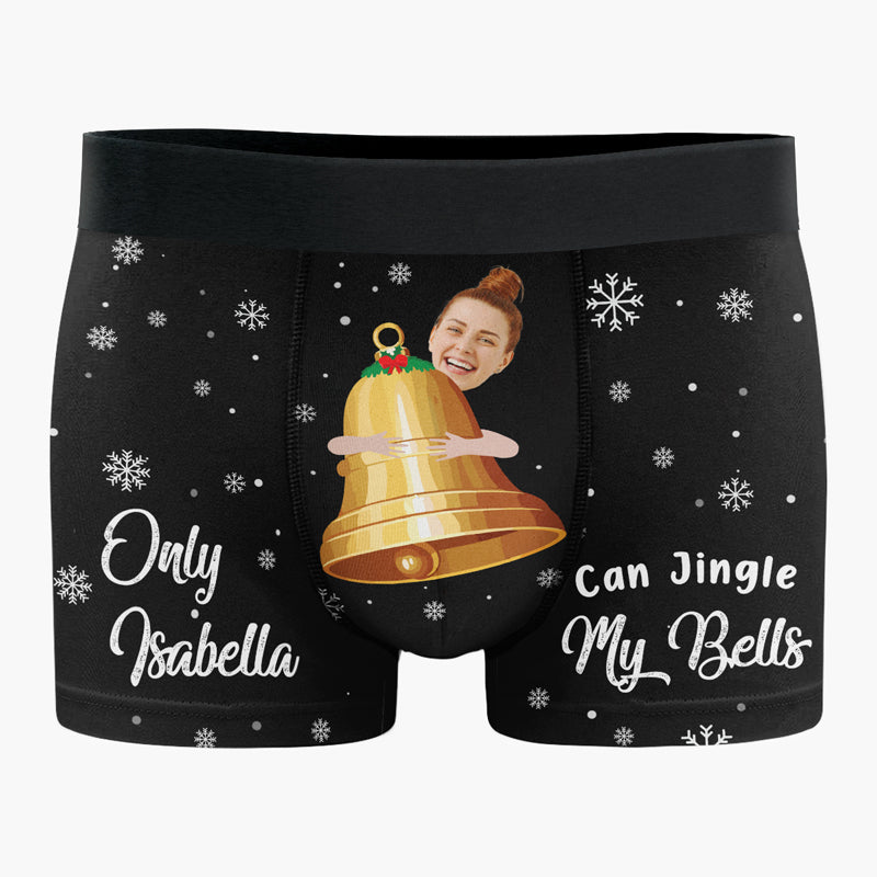 Custom Photo Jingle My Bells - Funny Personalized Custom Boxer Briefs,  Men's Boxers - Christmas Gift For Boyfriend, Husband, Anniversary