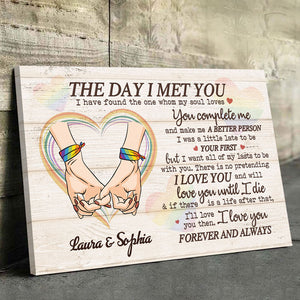 You Complete Me And Make Me A Better Person - Couple Personalized Custom Horizontal Canvas - Gift For Husband Wife, Anniversary, LGBTQ+