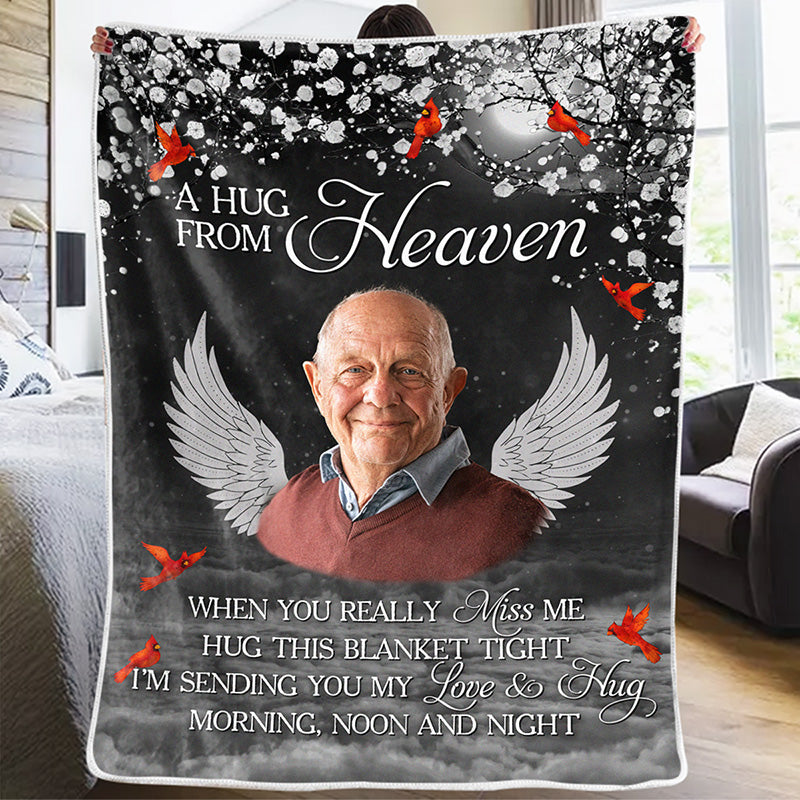 Personalized Throw Blanket Memorial, Mom Memorial, Memorial Gift, Hug From  Heaven, Sympathy Gift, Hug From Me to You, Photo Blanket 