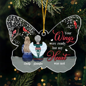 Miss You Forever - Memorial Personalized Custom Ornament - Acrylic Butterfly Shaped - Christmas Gift, Sympathy Gift For Family Members