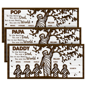 Our Hero Listener Life Mentor - Family Personalized Custom Rectangle Shaped Home Decor Wood Sign - House Warming Gift For Dad, Grandpa