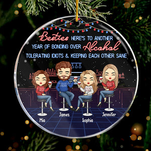We're Sage & Hood & Wish A Mufuka Would - Bestie Personalized Custom Ornament - Acrylic Round Shaped - Christmas Gift For Best Friends, BFF, Sisters