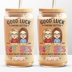 Be Fabulous Somewhere Else - Bestie Personalized Custom Glass Cup, Iced Coffee Cup - Gift For Best Friends, BFF, Sisters, Coworkers