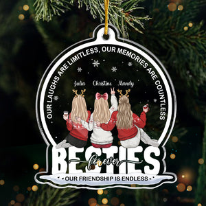 Our Friendship Is Priceless - Bestie Personalized Custom Ornament - Acrylic Snow Globe Shaped - Christmas Gift For Best Friends, BFF, Sisters