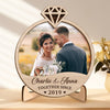 Custom Photo To The Love Of My Life - Couple Personalized Custom 2-Layered Wooden Plaque With Stand - House Warming Gift For Husband Wife, Anniversary