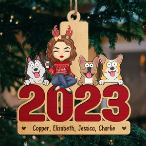 Family Forever - Dog Personalized Custom Ornament - Wood Custom Shaped - Christmas Gift For Pet Owners, Pet Lovers