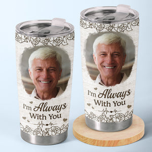Custom Photo Stay In Our Hearts Forever - Memorial Personalized Custom Tumbler - Sympathy Gift For Family Members