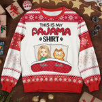 This Is My Pawjama Shirt - Cat Personalized Custom Ugly Sweatshirt - Unisex Wool Jumper - Christmas Gift For Pet Owners, Pet Lovers