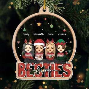 Always Better Together - Bestie Personalized Custom Ornament - Acrylic Snow Globe Shaped - Christmas Gift For Best Friends, BFF, Sisters