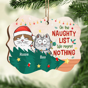 We Are On The Naughty List - Cat Personalized Custom Ornament - Wood Benelux Shaped - Christmas Gift For Pet Owners, Pet Lovers