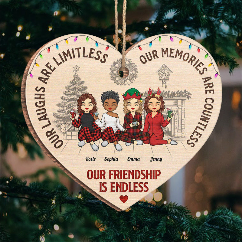 Our Laughs Are Limitless - Bestie Personalized Custom Ornament - Wood -  Pawfect House ™