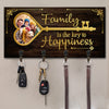 Custom Photo Family Is The Key To Happiness - Family Personalized Custom Home Decor Key Hanger, Key Holder - House Warming Gift For Family Members