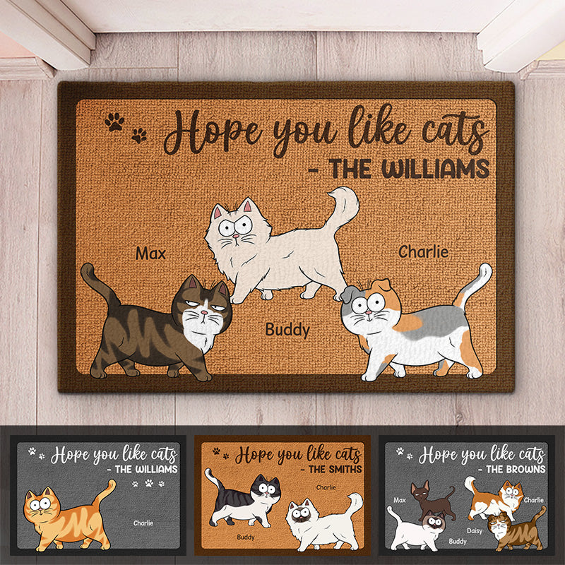 We Hope You Like Cats - Cat Personalized Custom Home Decor Decorative Mat - House Warming Gift, Gift For Pet Owners, Pet Lovers