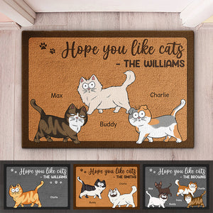 We Hope You Like Cats - Cat Personalized Custom Home Decor Decorative Mat - House Warming Gift, Gift For Pet Owners, Pet Lovers