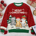 Meowy Catmas - Cat Personalized Custom Ugly Sweatshirt - Unisex Wool Jumper - Christmas Gift For Pet Owners, Pet Lovers