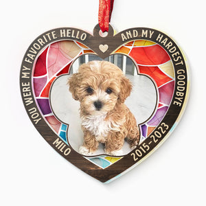 Custom Photo We'll Miss You For The Rest Of Ours - Memorial Personalized Custom Suncatcher Ornament - Acrylic Heart Shaped - Christmas Gift, Sympathy Gift For Pet Owners, Pet Lovers