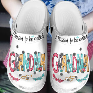 Blessed To Be Called Grandma - Family Personalized Custom Unisex Clogs, Slide Sandals - Birthday Gift For Grandma