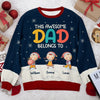 This Awesome Dad - Family Personalized Custom Ugly Sweatshirt - Unisex Wool Jumper - Christmas Gift For Dad