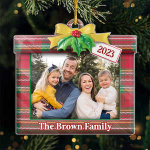 Custom Photo Family Is Where Love Never Ends - Family Personalized Custom Ornament - Acrylic Custom Shaped - Christmas Gift For Family Members