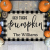 Hey There Pumpkin - Family Personalized Custom Home Decor Decorative Mat - Halloween Gift For Family Members