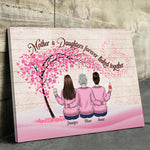 Mother & Daughters Forever Linked Together - Family Personalized Custom Horizontal Canvas - Mother's Day, Birthday Gift For Mom