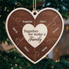 Our Family Is Rooted In Love - Family Personalized Custom Ornament - Wood Heart Shaped - Christmas Gift For Family Members