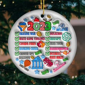 2023 Annual Event - Ceramic Round Shaped Ornament - Christmas Gift For Family Members