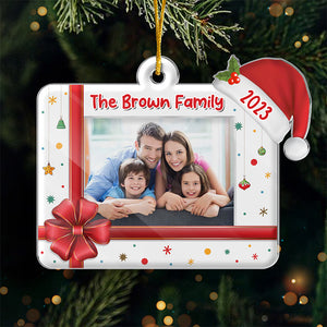 Custom Photo Family Makes This House A Home - Family Personalized Custom Ornament - Acrylic Custom Shaped - Christmas Gift For Family Members