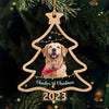 Custom Photo Merry Friendsmas - Dog & Cat Personalized Custom Ornament - Acrylic Custom Shaped - Christmas Gift For Pet Owners, Pet Lovers